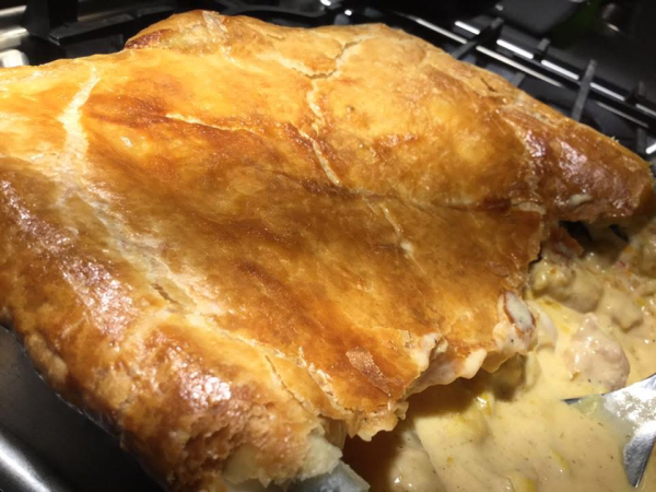Leek & Chicken Pie with Puff Pastry Lid